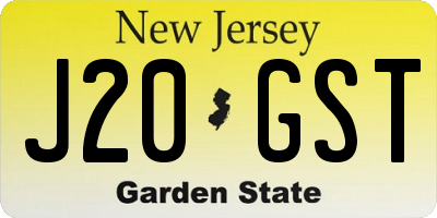 NJ license plate J20GST