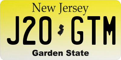 NJ license plate J20GTM