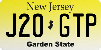 NJ license plate J20GTP