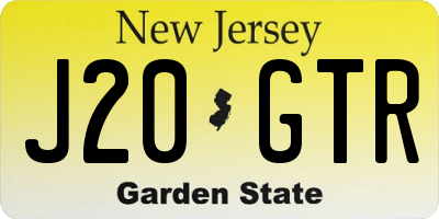 NJ license plate J20GTR