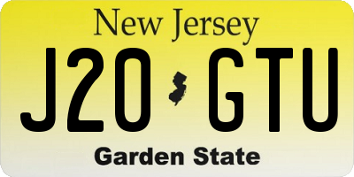 NJ license plate J20GTU
