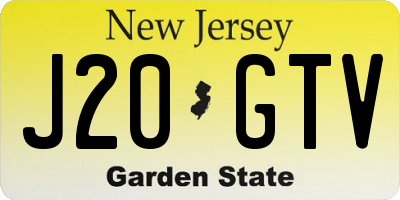 NJ license plate J20GTV