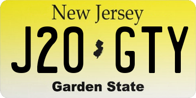 NJ license plate J20GTY
