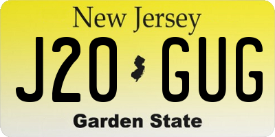 NJ license plate J20GUG
