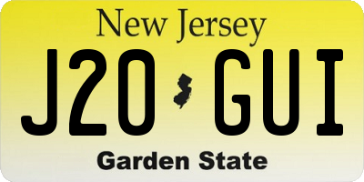 NJ license plate J20GUI