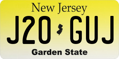 NJ license plate J20GUJ