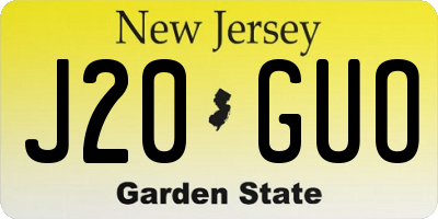 NJ license plate J20GUO