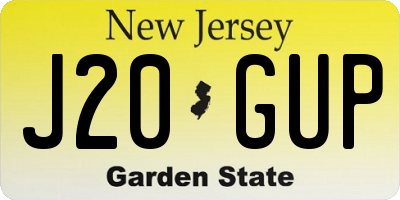 NJ license plate J20GUP