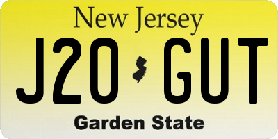 NJ license plate J20GUT