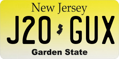 NJ license plate J20GUX