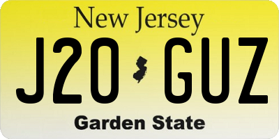 NJ license plate J20GUZ