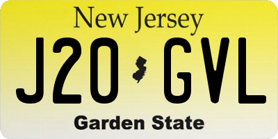NJ license plate J20GVL