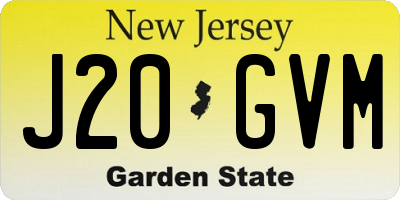 NJ license plate J20GVM