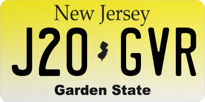 NJ license plate J20GVR