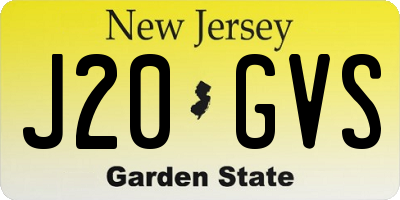 NJ license plate J20GVS