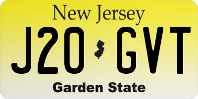 NJ license plate J20GVT