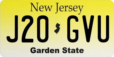 NJ license plate J20GVU