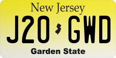 NJ license plate J20GWD