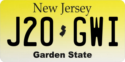 NJ license plate J20GWI