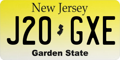NJ license plate J20GXE