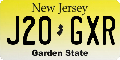 NJ license plate J20GXR
