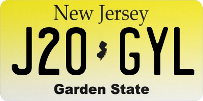 NJ license plate J20GYL