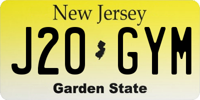 NJ license plate J20GYM