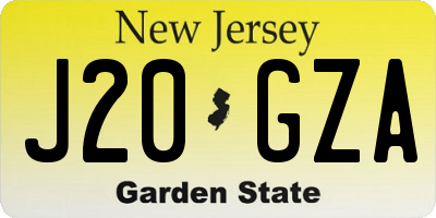 NJ license plate J20GZA