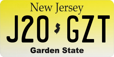 NJ license plate J20GZT