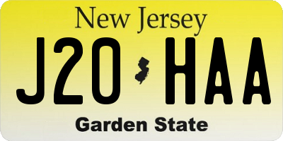 NJ license plate J20HAA