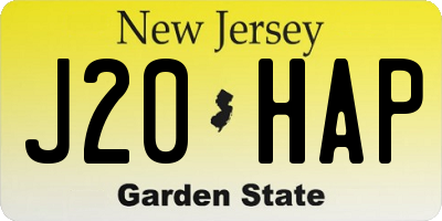 NJ license plate J20HAP