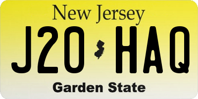 NJ license plate J20HAQ