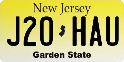 NJ license plate J20HAU