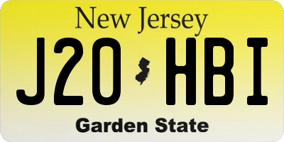 NJ license plate J20HBI
