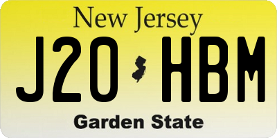 NJ license plate J20HBM