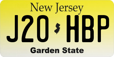 NJ license plate J20HBP