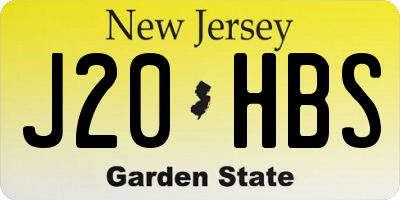 NJ license plate J20HBS