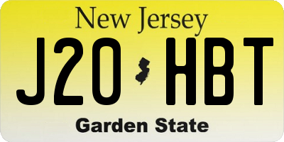 NJ license plate J20HBT