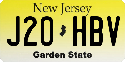 NJ license plate J20HBV