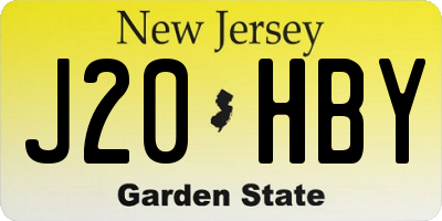 NJ license plate J20HBY