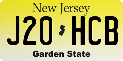 NJ license plate J20HCB
