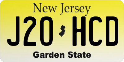 NJ license plate J20HCD