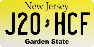 NJ license plate J20HCF
