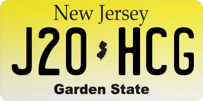 NJ license plate J20HCG