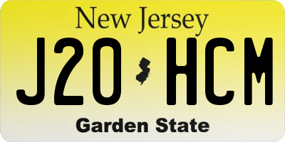NJ license plate J20HCM