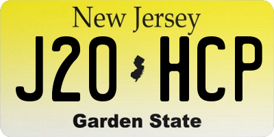 NJ license plate J20HCP