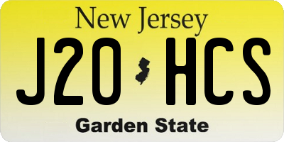 NJ license plate J20HCS