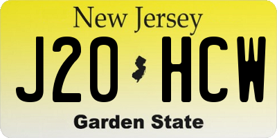 NJ license plate J20HCW