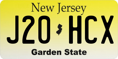 NJ license plate J20HCX