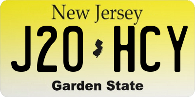 NJ license plate J20HCY